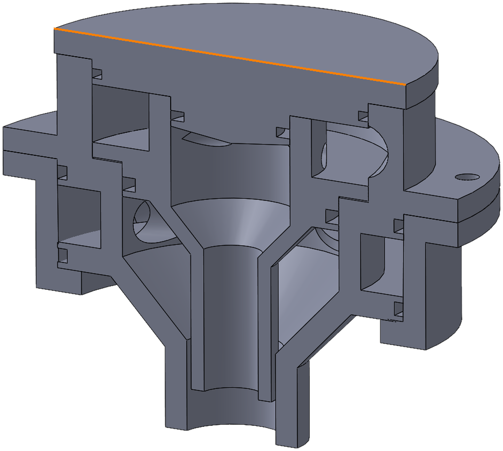 Sectioned valve body from the injector assembly