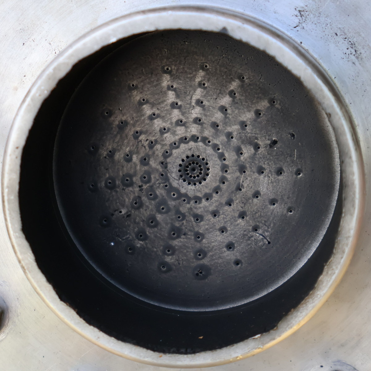 Showerhead injector face after a hotfire